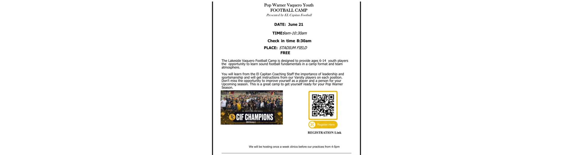 Football Camp- June 21